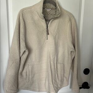 EUC Carbon2cobalt cream color 1/4 zip long sleeve pullover men’s L